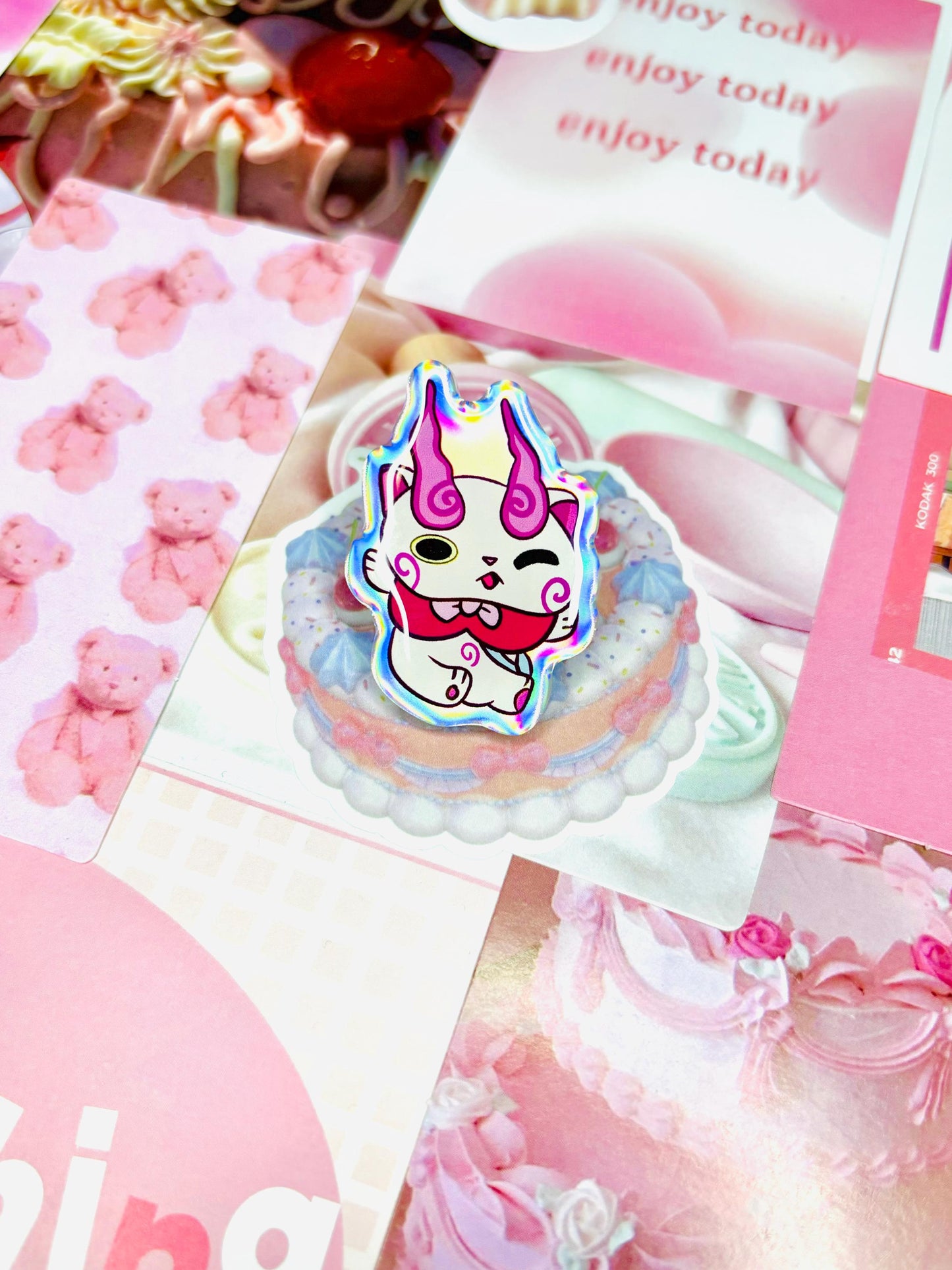 Yokai Watch Inspired Holographic Pins