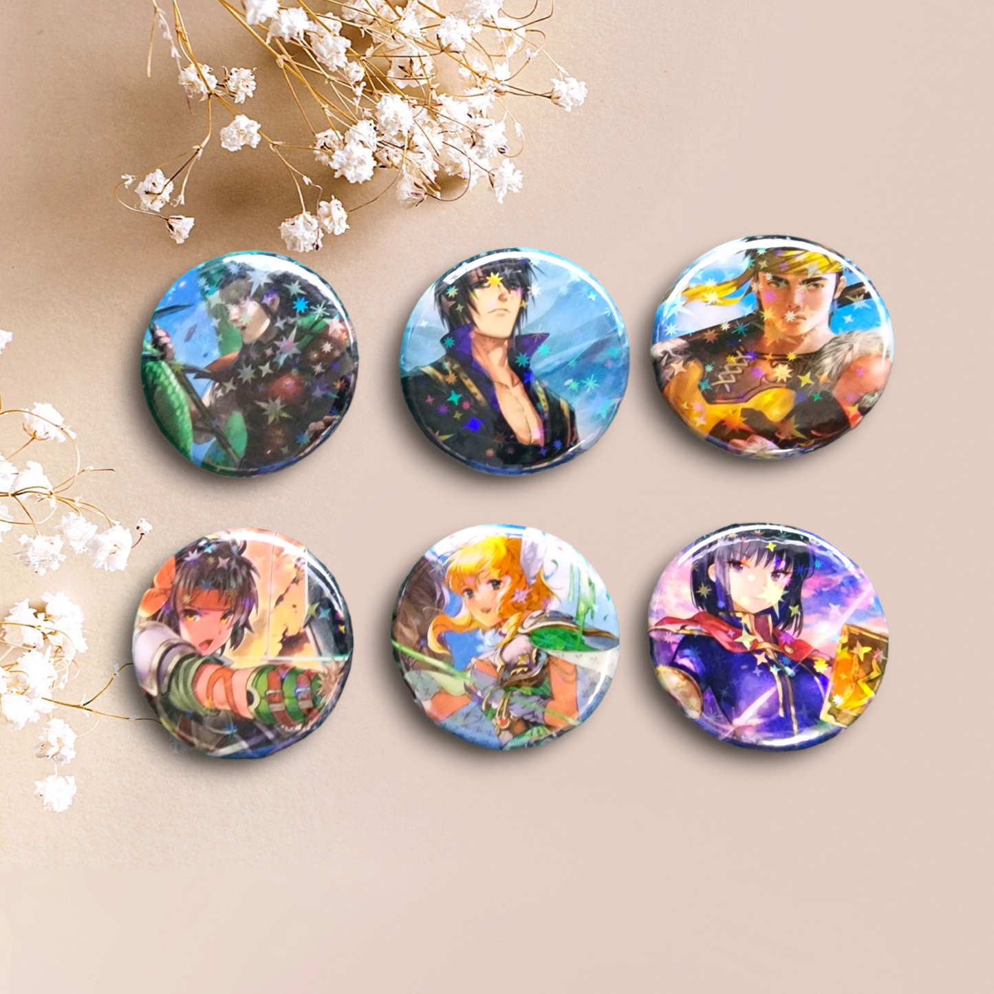 6 Random TCG Inspired Fire Emblem 1.25" Buttons