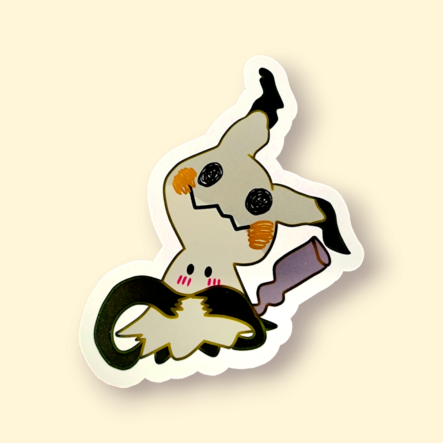 Blushing Mimikyu Inspired Sticker
