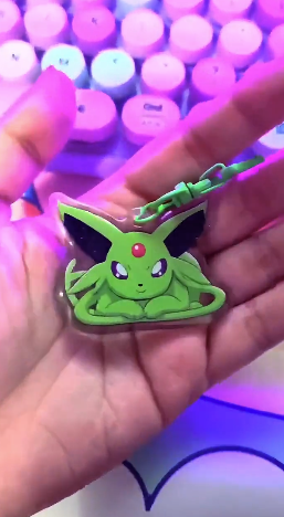 Sleeping Shiny PKMN Double Sided Keychains