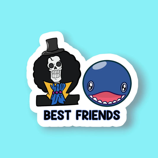 OP Brook and Laboon Best Friends Sticker