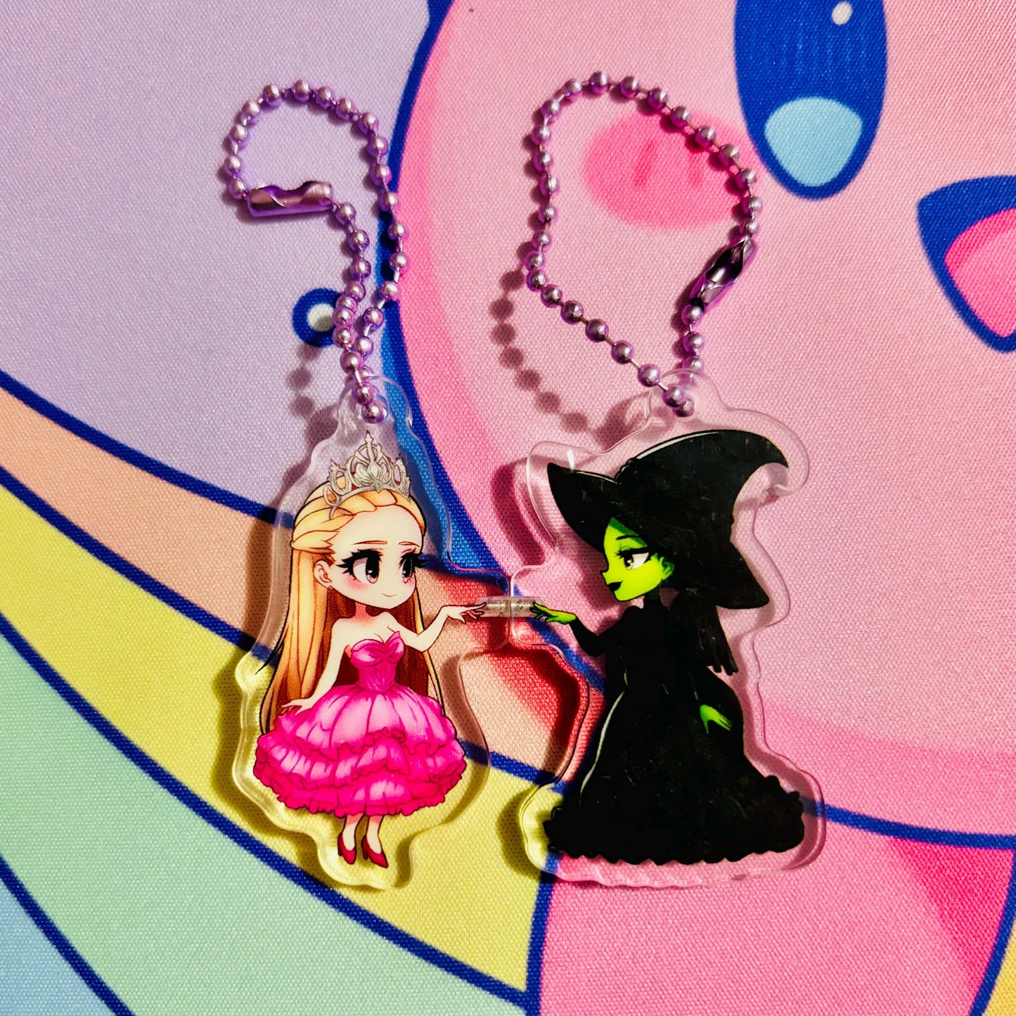 Wicked Elphaba and Glinda BFF Magnetic Keychains