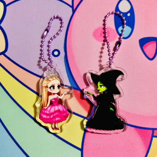 Wicked Elphaba and Glinda BFF Magnetic Keychains