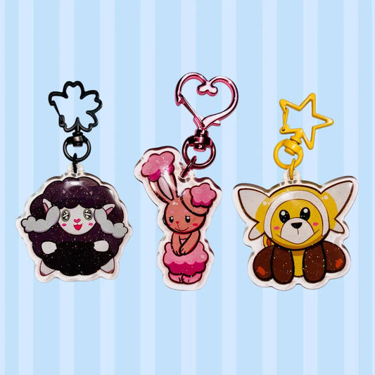 Shiny PKMN with Glasses Double Sided Keychains