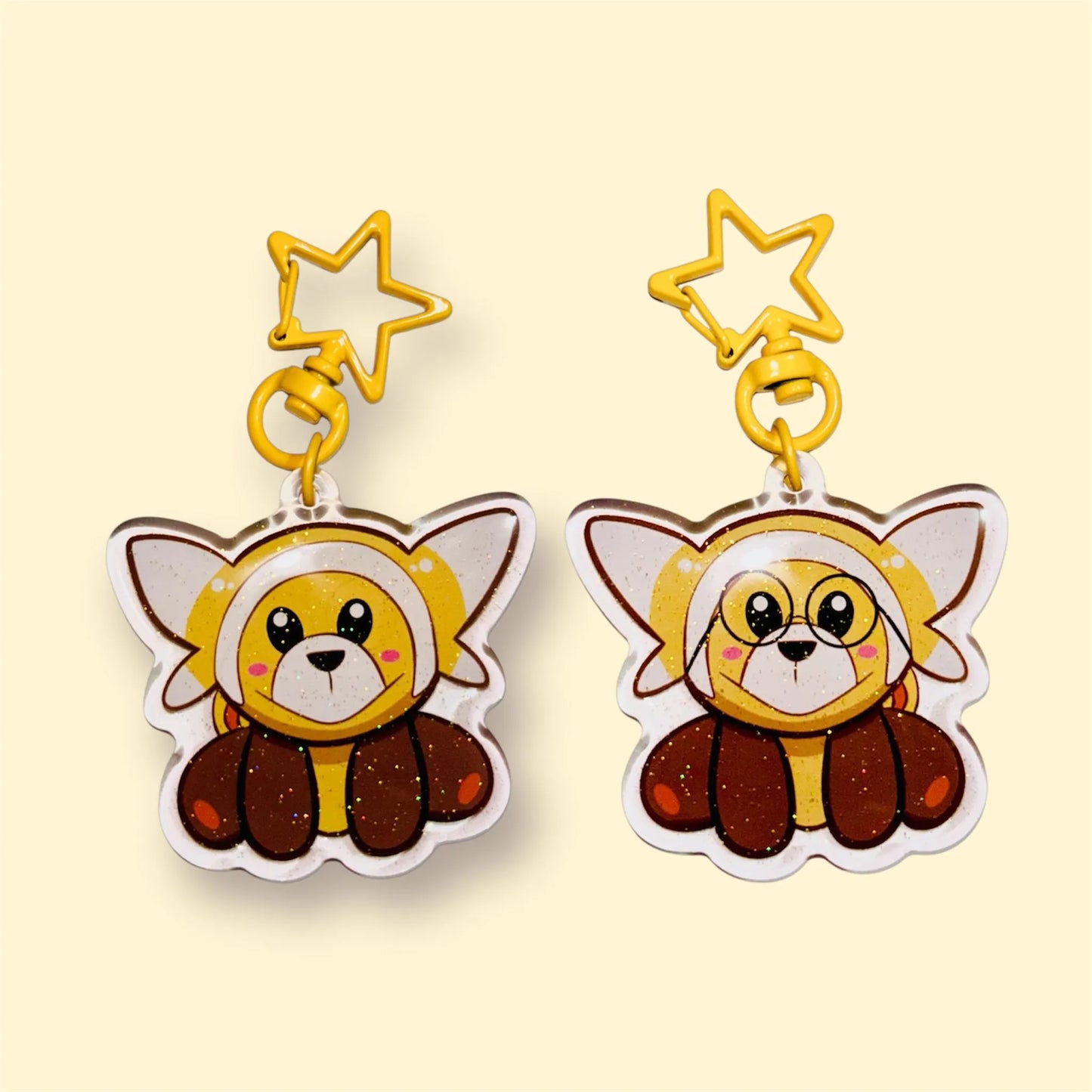 Shiny PKMN with Glasses Double Sided Keychains