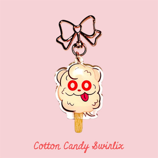 Swirlix Inspired Cotton Candy Keychain