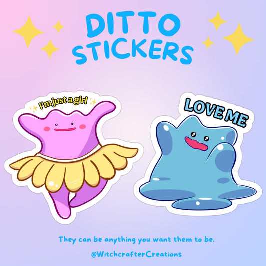 Pink and Blue Ditto Inspired Stickers