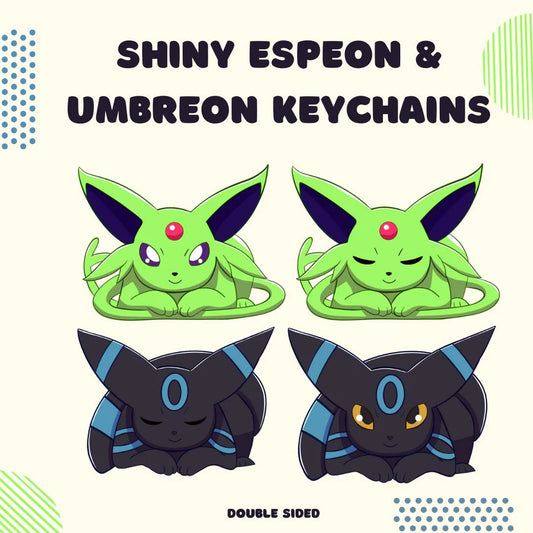 Sleeping Shiny PKMN Double Sided Keychains