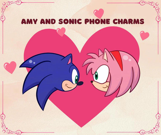 Sonic & Amy Inspired Phone Charms